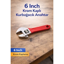 6 İnç Kurbağacık Anahtar Krom Kaplı Ayarlı İngiliz Anahtarı Dayanıklı Çelik El Aleti