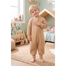 Babymod Mevsimlik Kapitone 1.5 Tog Çocuk Uyku Tulumu Uyku Gurusu %100 Pamuk Kumaş Bej