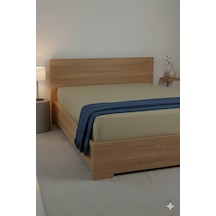 %100 Pamuk Ranforce Premium Çift Kişilik Çarşaf - Bej