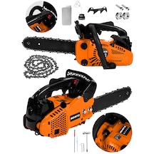 Schatz 25cc Mini Benzinli Testere Ağaç Odun Dal Budama Ve Kesme Testeresi Hızar Motoru 35cm Testere Turuncu