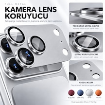 Premium Metal Lens Koruyucu İphone 17/18 Pro Max İle Uyumlu Silver