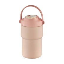 Shotay Askılı Mug Çelik Bardak 450ml Pastel Pembe Pembe