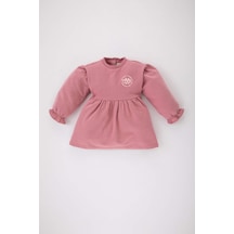 Defacto Kız Bebek Slogan Baskılı Uzun Kollu Sweatshirt Kumaşı Elbise B7560a524spbr277
