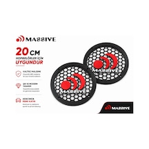 Massive 20cm Hoparlör Kapağı - Massive Logolu Kaliteli Plastik Midrange Hoparlör Kapak 20 Cm - 2 Ade