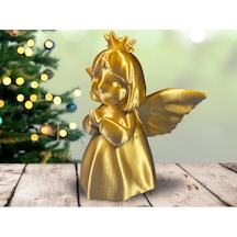 Yılbaşı Temalı Yılbaşı Ev Süsü Mini Figür 3d Baskı 12cm Gold Renk