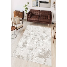 Soyut Desen Baskılı Kaymaz Yıkanabilir Salon Oturma Odası Mutfak Antre Halısı Yolluk Bej