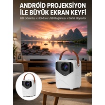 Hd Ayaklı Portatif Projeksiyon Cihazı Bluetooth Wifi Akıllı Android İşlemcili Yeni Nesil - Lisinya