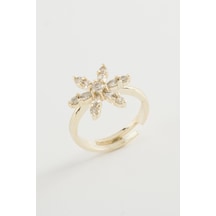 Lotus - 356 - Zirkon Taşlı - Nazblsmm - Yüzük Sarı