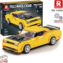 Reobrix Technic 11030 1/12 Dodge Challenger Hellcat Araba Yaratıcı Yapı Blok Seti Building Blocks - 1740 Parça