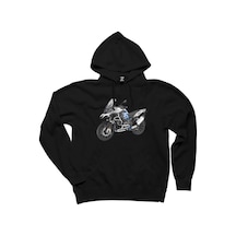 BMW GS Blue Siyah Kapşonlu Sweatshirt Hoodie Siyah