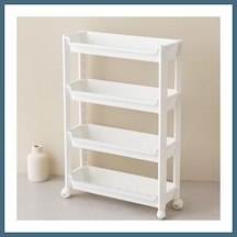 Bezos 4 Katlı Tekerlekli Sepet Organizer Raf 465x145x670mm Agc Çok Renkli