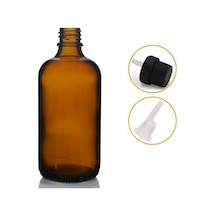 50ml Kahverengi Cam İçten Damlalıklı Şişe Siyah Kapak, 12 Adet, Damlalıklı Şişe, Damlatmalı Şişe