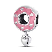 Fubena Kalp Sallantılı Donut Charm Gümüş
