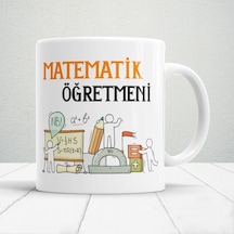 Matematik Öğretmeni Yazılı Öğretmenler Günü Hediyelik Baskılı Kupa Beyaz