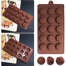Papatya Gül Çiçek Temalı Silikon Sabun Epoksi Mum Çikolata Kalıbı Goldcakes