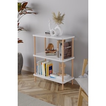 3 Raflı Kitaplık Ahşap Kitaplık Kitap Rafı Ayakkabılık -çam