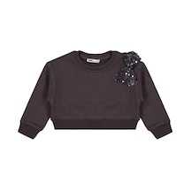Civil Girls Pullu Fiyonklu 2-5 Yaş Sweatshirt - Gri Antrasit
