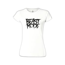 Bodybuilding - Beast Mode Beyaz Kadın Tshirt 001