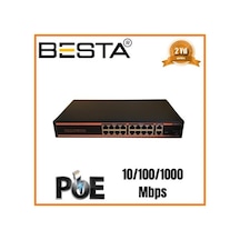 18 Port Gi Gabi T Poe Swi Tch 10/100/1000 Mbps 16 Port Poe Bst1821g