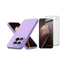 Xiaomi Mi 15t Pro Uyumlu Içi Kadife Lansman Kılıf Ve 5d Tam Kaplayan Cam Ekran Koruyucu Lila