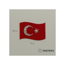 Taşlı Ütülenebilen Veya Sticker Olarak Kullanılabilen Dalgalanan Türk Bayrağı Modeli