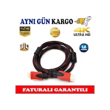 15 Metre Hdmi Kablo Örgülü Altin Uçlu Yüksek Kalite