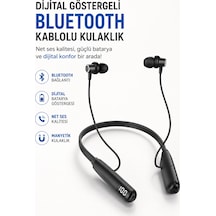 Dijital Batarya Göstergeli Bluetooth Özellikli Boyun Askılı Kulaklık - Lisinya