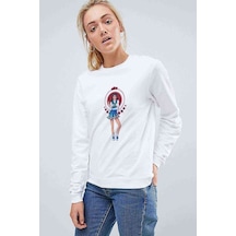 Riverdale Veronica Lodge Baskılı Beyaz Kadın Sweatshirt
