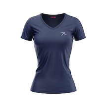 Kadın %100 Pamuk T-shirt Mulıer Lacivert Lacivert