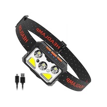 Ulzyvf Siyah Sensörlü, Şarj Parlak Modu, Lambası, Kafa Kafa Kafa Işık Işığı Hareket Hafif Feneri Ekran Eıtgzwas Edilebilir, Aydınlatma 6 Nk Siyah