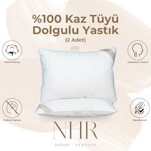 %100 Kaz Tüyü Dolgulu,%70 Gıdık Uyku Yastığı/50x70 1000gr/2 Adet