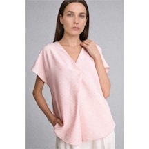 Defacto Yuvarlak Yaka Kısa Kollu Açık Pembe Bluz I2251ax26hspn38 Pembe-pn38