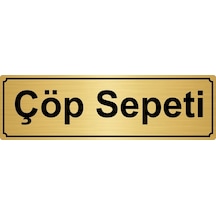 Çöp Sepeti Yönlendirme Levhası 7Cmx20Cm Altın Renk Metal