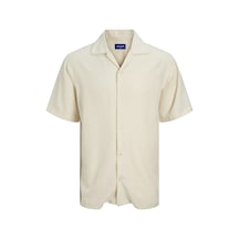 Jack & Jones Jack Jones Erkek Kısa Kollu Viskon Gömlek 12271115 Bej