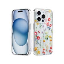 İphone 13 Pro Uyumlu Kılıf Solmayan Imd Baskı Desenli, Şeffaf Tpu+pc Botanik Kapak