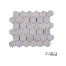 Tuqco Doğaltaş 2" Altıgen (Hexagon) Golden Eskitme Mermer Mozaik