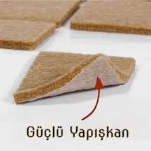 Yapışkanlı Mobilya Ayak Koruyucu Keçe 20x20 Mm 50'li Paket Kaydırmaz Zemin Çizmez Keçesi Kahverengi