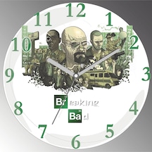 Breaking Bad Çap 30cm Sessiz Akar Bombeli Gerçek Cam Duvar Saati Siyah