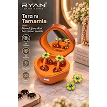 Ryan Dil Çevirili Kablosuz Bluetooth 5.3 Kulaklık Anc Gürültü Engelleme Açık Kulak Tasarım Charm Aksesuarlı Turuncu-14922