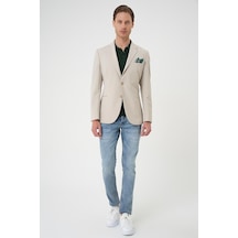 Efor Comfort Fit Çift Yırtmaç Fleto Cep Esnek Pamuk Casual Kum Ceket C 675 Kum