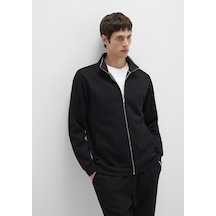 Mavi - Fermuarlı Siyah İnterlok Sweatshirt 0s10381-900 Siyah Mavi - Fermuarlı Siyah İnterlok Sweatshirt 0s10381-900 Siyah