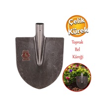 Sapsız Çelik Bahçe Küreği Toprak Bel Belleme Çapalama Aleti Metal Kürek 28 Cm Keskin Sağlam