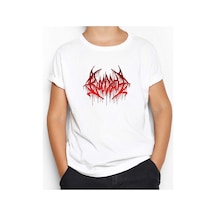 Zepplin Giyim Bloodbath Logo Red Beyaz Çocuk Tişört Beyaz