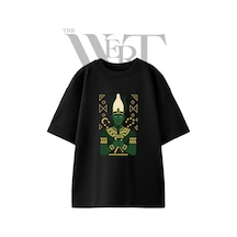 Thewert Osiris Tanrisi Tasarım Baskılı Ünisex Siyah Oversize T-shirt