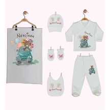 Pia Baby Gl 1935-07 İsme Özel Battaniye Zıbın Set Krem