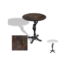 Çipa 1003 Döküm Ayak Yuvarlak Masa Çap 90cm - Werzalit, Wermodin Ve Allzalit Tabla - Metalic Oxid 3 Çok Renkli