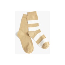 Koton 2'li Soket Çorap Seti Renk Bloklu Bej 4wak80399aa 4WAK80399AA057