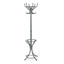 Ayaklı Askılık Portmanto Metal 175cm Uzunluk 100 Kg Taşıma Kapasitesi Gri Metal Askılık Gri