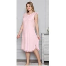 Limissi 313 Pembe Hamile Lohusa Dantelli Gecelik