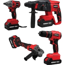 Rodex RDX3004 20V 3x4.0 Ah Li-ıon D.Matkap 45 NM D.Somun Sıkma 300 NM Kırıcı Delici 2.5J Avuç 4'lü Makine Seti